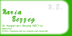 maria bezzeg business card